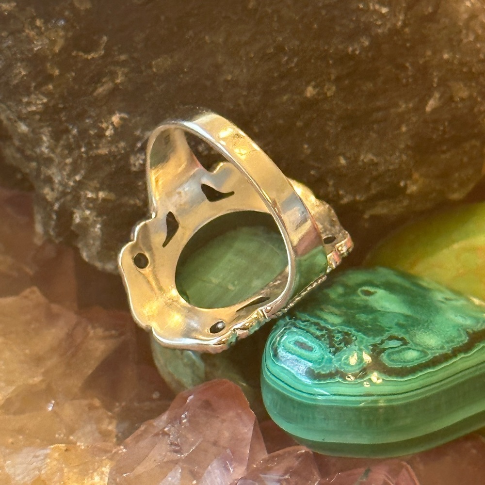 Malachite 925 Solid Sterling Silver Ring - image 3